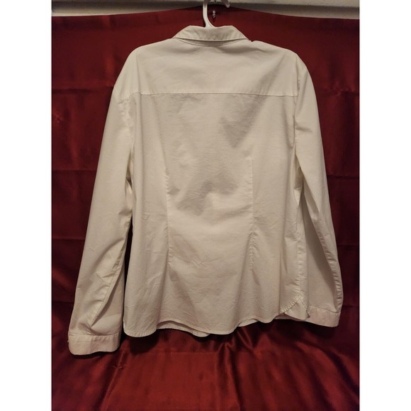 WHITE X Large New York & Co 7th Ave Design Studio Pullover Fitted Blouse Button - Picture 7 of 7